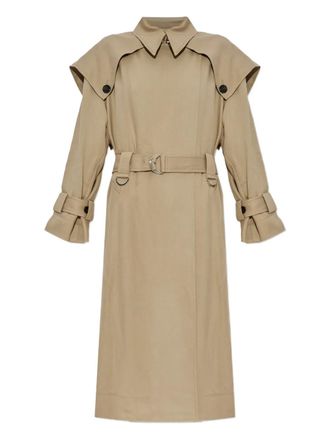 Iro cape-collar belted trench coat - Neutrals