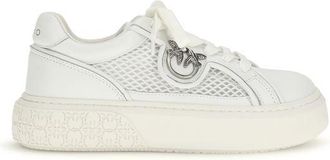 Pinko Witte Kalfleren Bos Taurus Platform Sneakers