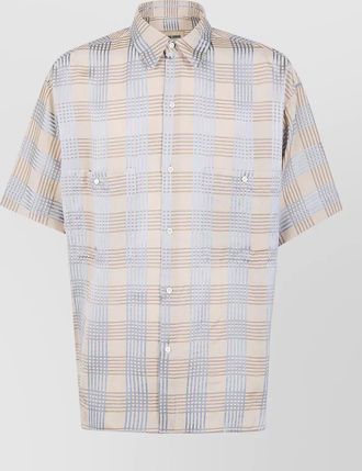 Uma Wang teorya gorlitz check short sleeve shirt