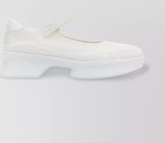 Prada mesh upper platform ballerinas with strap detail