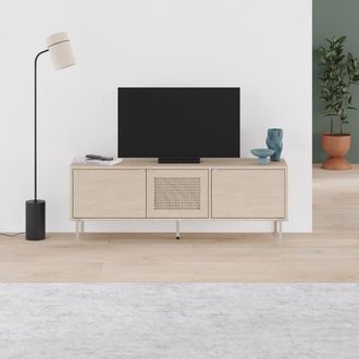Decortie New Inca Modern TV Stand Unit 140cm for 50 TVs in Light Oak | Size: 1 Pack