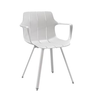 Koketto Home Silla moderna en polipropileno blanco con reposabrazos
