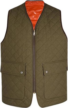 Dsquared2 Omkeerbaar Mouwloos Vest - Heren - Bodywarmers - Groen - M - Katoen - Jassen