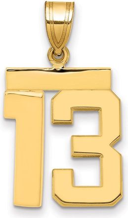 Diamond2Deal 14k Yellow Gold Medium Polished Number Charm Pendant