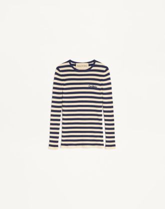 Valentino Maglia In Cotone Donna BETULLA/PROVENCE BLUE/BETULLA XL