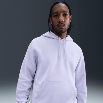 Nike Mens Nike Sportswear Club Washed Fleece Hoodie in Grey | IQ1219-057