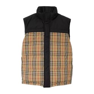 Burberry Waistcoats, male, Black, XL, Reversible Checkered Vest