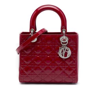 Dior Pre-owned Dior Medium Patent Cannage Lady Satchel Ladies WA0YQCX0W2O2Z2A4