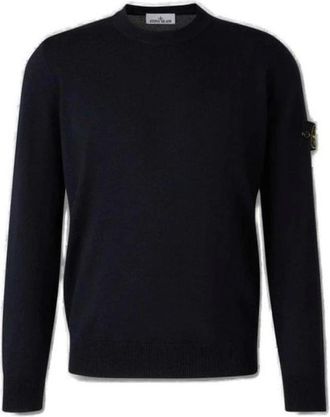 Stone Island Lichte RWS Pure Wol Trui - Heren - Ronde hals truien - Blauw - 2XL - Wol - Truien & Vesten