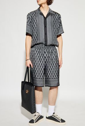 Versace Silk Shorts, Mens, Grey