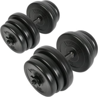 Trade Shop Trade Shop Traesio - Set Di Manubri Componibili Pesi Regolabili Fitness Palestra Dumbbell 15 Kg Total