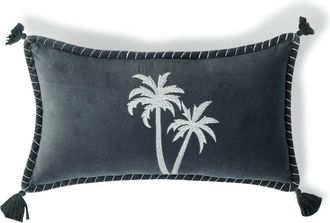 Febronie Coj&iacute;n algod&oacute;n azul tormenta 50x30