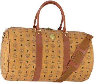 MCM Pre-owned Weekend Bags, female, Brown, Size: ONE SIZE Pre-owned Boston Bag