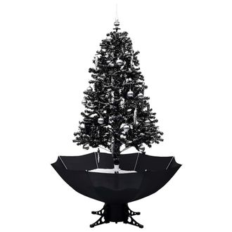 vidaXL Vidaxl - Rbol De Navidad Con Nieve Y Base De Paraguas Pvc Negro 170 Cm