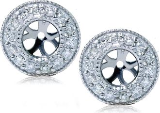 Pompeii3 1/2ct Halo Diamond Earring Jackets 14K White Gold (2-5mm)