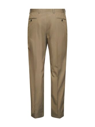 Prada Mens Clay Cotton Trousers With Key Ring Green Natural (veg) ->