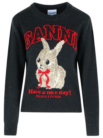 Ganni Phantom Grey Wool Blend Sweater