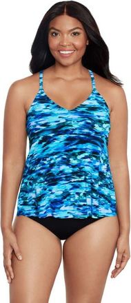 Trimshaper Bili Racerback Tankini Swimsuit Top in Ocean Dream at Nordstrom, Size 12