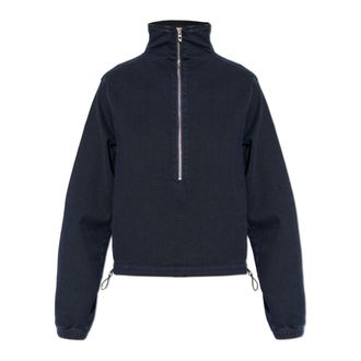 Diesel Zip-throughs, female, Blue, Size: XS De-Flip Denim Sweatshirt