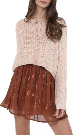 Sadie & Sage Last Dance Please Mini Skirt In Brown Multi
