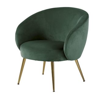 Maisons du monde Sill&oacute;n de terciopelo verde bosque