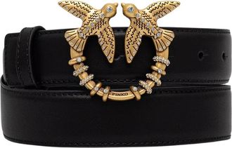 Pinko Leren Riem - Dames - Riemen - Zwart - M - Leer - Accessoires
