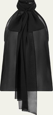 Tom Ford Silk Tie-Neck Halter Blouse