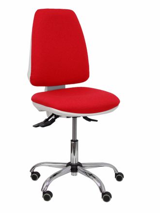 Piqueras y Crespo Piqueras Y Crespo - Silla Elche Blanca Asincro Bali Rojo Ruedas De Parqu&eacute;