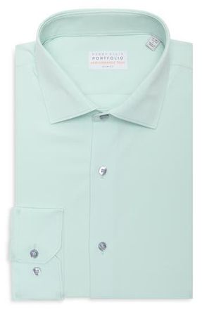 Perry Ellis Performance Tech Solid Shirt in Green Grass at Nordstrom Rack, Size 15 - 32/33