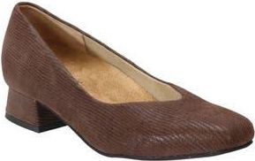 David Tate Freedom Pump in Brown Mini Lizard at Nordstrom Rack, Size 12