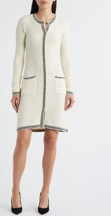 ZOE AND CLAIRE Long Sleeve Structured Midi Sweater Dress in Ivory at Nordstrom Rack, Size Small