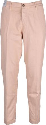 Re-hash Pink Linen Cotton-Blend Regular-Fit Trousers