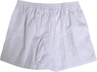Dolce & Gabbana White Blue Cotton Striped Button Fly Shorts Mens Swimwear