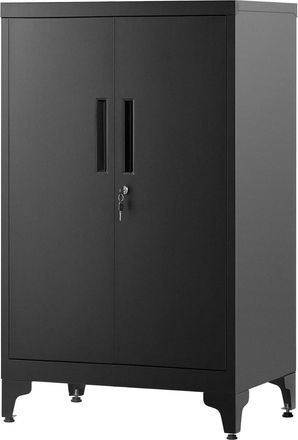 Songmics Archivador de oficina con 2 puertas de acero negro