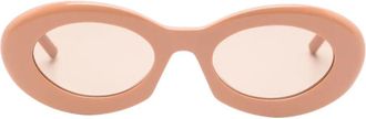 Saint Laurent Eyewear Zonnebril met ovalen montuur - Roze