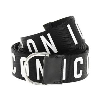 Dsquared2 Belts, male, Black, Size: ONE SIZE Be Icon Logo Tape Belt