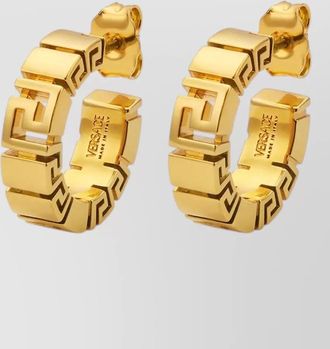 Versace greca motif hoop earrings geometric band