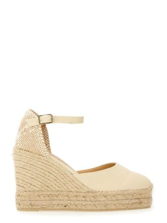 Castaner Ivory Cotton Espadrille Wedges