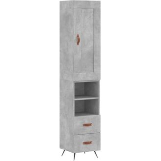 vidaXL Aparador De Madera Contrachapada Gris Hormig&oacute;n 34,5x34x180 Cm Vidaxl