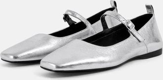 Vagabond Delia Flats Womens E Silver Leather Square Toe Mary Jane RHS9473