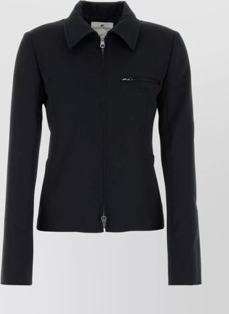 Courrèges twill jacket with chest pocket and collared neck