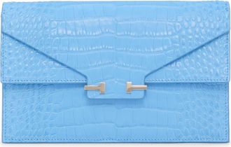 Tom Ford Mini Aube Croc Embossed Leather Shoulder Bag in Lichen Blue at Nordstrom
