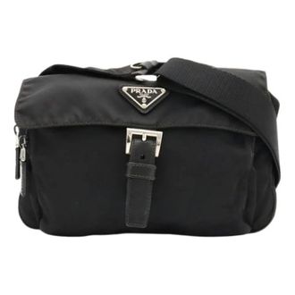 Prada Pre-owned Vintage Pochette Schoudertas - Dames - Pre-owned - Zwart - Maat: ONE Size Leer