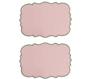 BITOSSI HOME Set de 2 Manteles Rosa 33x48 Borde Verde