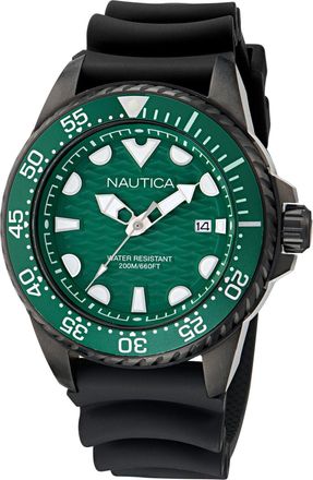 Nautica Mens Nct Sea Dive Silicone Strap 3-Hand Watch