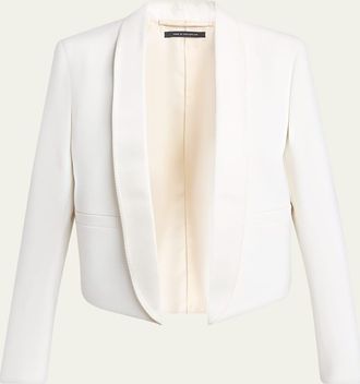 Tom Ford Grain De Poudre Crop Open Blazer