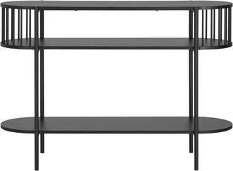 SoBuy Consolle Tavolo da ingresso Tavolino laterale con 2 ripiani stile industriale Nero 110x39x76cm FSB90-SCH - Sobuy
