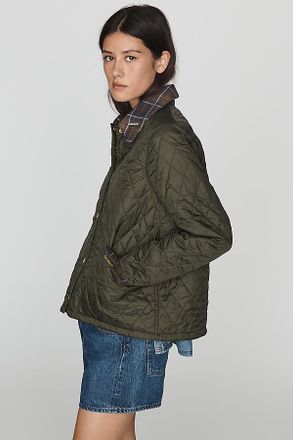 Barbour Icons Tartan Collar Cropped Liddesdale Quilted Jacket