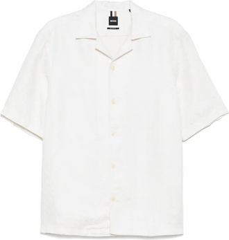 BOSS Camicia con collo ampio - Toni neutri