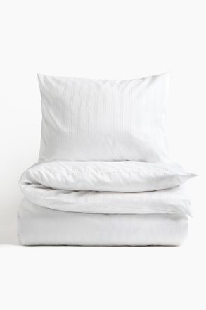 H&M Baumwollsatin-Bettw&auml;sche f&uuml;r Einzelbett - White